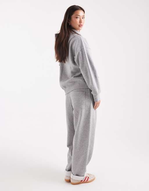 ASOS DESIGN – Oversize-Jogginghose in meliertem Grau mit umgeschlagenem Saum und weicher Innenseite, 2 von 5