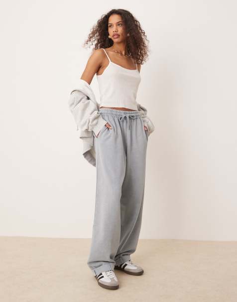 ASOS DESIGN – Oversize-Jogginghose in verwaschenem Blau mit umgeschlagenem Saum - view 1