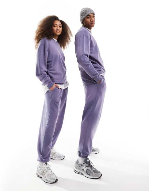  ASOS DESIGN – Oversize-Jogginghose in verwaschenem Blau mit Unisex-Schnitt, Kombiteil