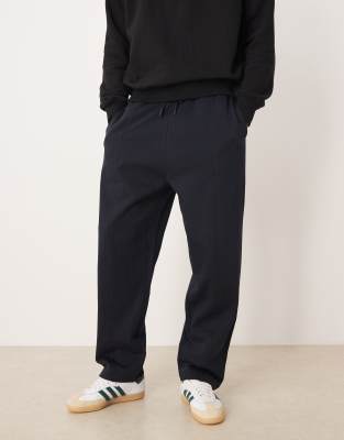 Oversize-Jogginghose mit Bundfaltendetail in Marineblau Marineblau XS