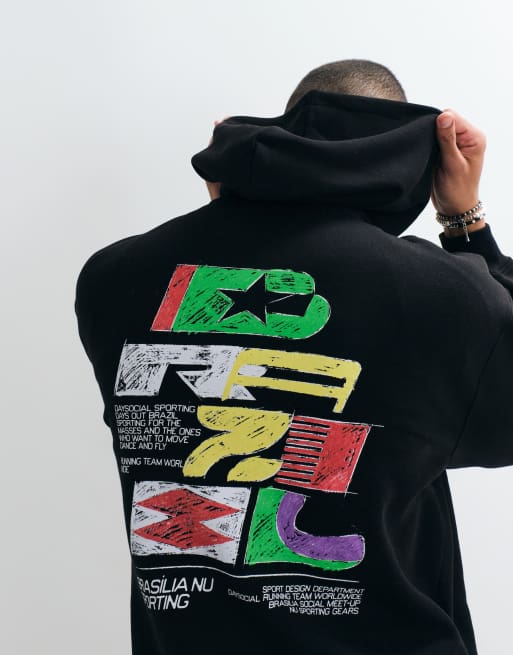 ASOS DESIGN oversize kaptur z nadrukiem pigmentowym w kolorze czarnym, 2 z 5