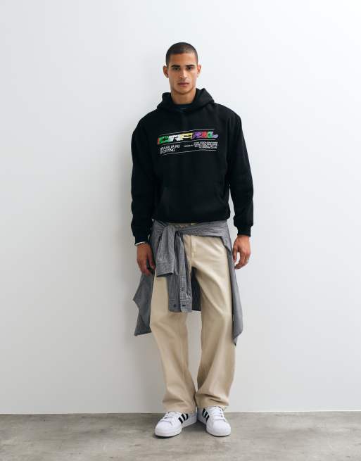 ASOS DESIGN oversize kaptur z nadrukiem pigmentowym w kolorze czarnym, 4 z 5