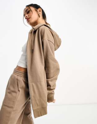 ASOS DESIGN - Oversize-Kapuzenjacke in Neutral