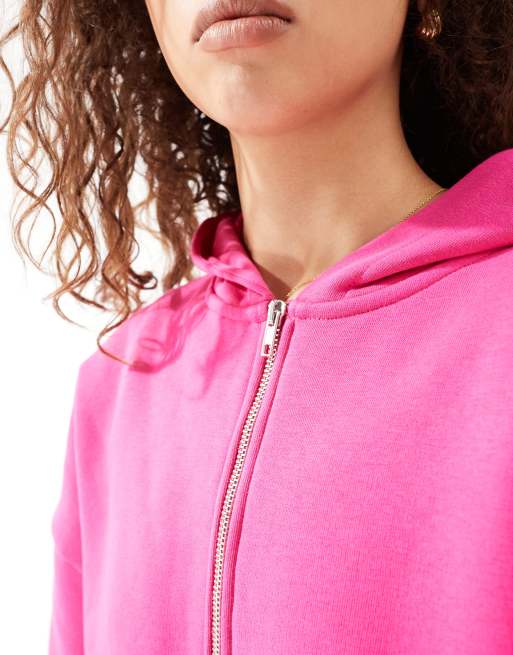 ASOS DESIGN – Oversize-Kapuzenjacke in Rosa mit Ballonärmeln, Kombiteil, 3 von 4
