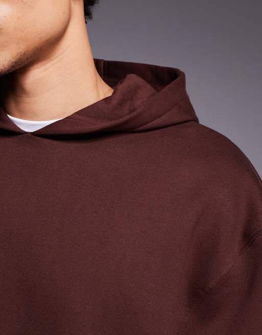 ASOS DESIGN – Oversize-Kapuzenpullover aus hochwertigem, 400 g/m² schwerem Stoff in Dunkelbraun, 5 von 5