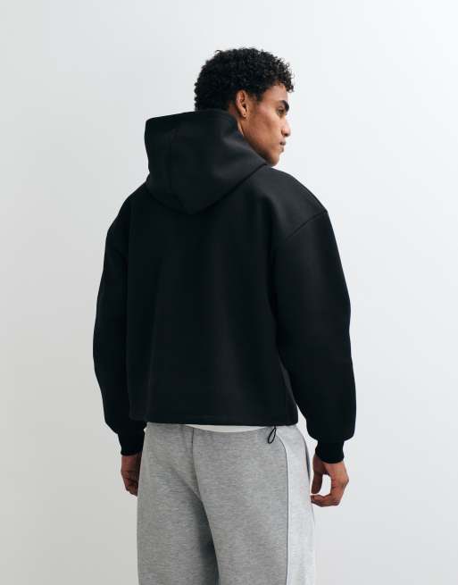ASOS DESIGN Oversize-Kapuzenpullover aus Scuba-Material in Schwarz, 3 von 5
