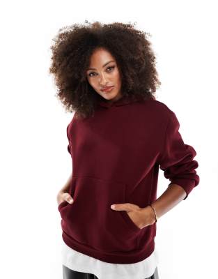 ASOS DESIGN - Oversize-Kapuzenpullover in Burgund-Rot