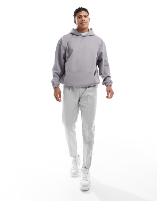ASOS DESIGN – Oversize-Kapuzenpullover in grauer Neopren-Optik, 3 von 4