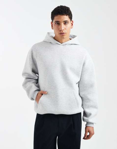 ASOS DESIGN – Oversize-Kapuzenpullover in meliertem Eisgrau - view 1