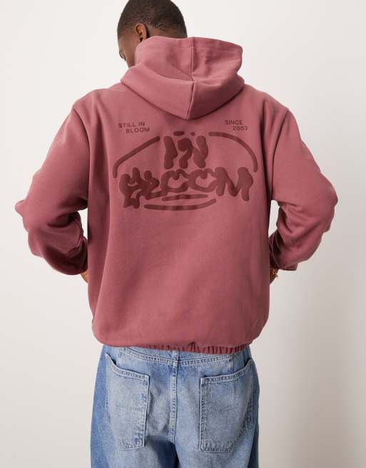 ASOS DESIGN – Oversize-Kapuzenpullover in Rosa mit Ballonsaum