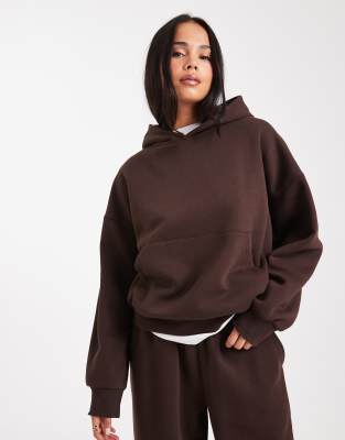 ASOS DESIGN - Oversize-Kapuzenpullover in Schokobraun mit weicher Innenseite-Brown