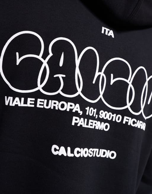 ASOS DESIGN – Oversize-Kapuzenpullover in Schwarz mit Bubble-Print, 5 von 5