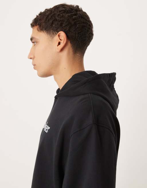ASOS DESIGN – Oversize-Kapuzenpullover in Schwarz mit Budweiser-Print, 4 von 5