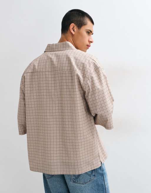 ASOS DESIGN Oversize-Karohemd in Stone, 5 von 5