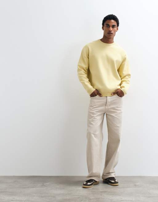 ASOS DESIGN oversize kompaktowy sweter dzianinowy w kolorze żółtym, 2 z 5