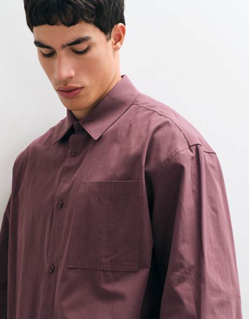 ASOS DESIGN oversize koszula popelinowa w kolorze fioletowym, 2 z 5