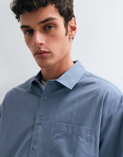 ASOS DESIGN oversize koszula popelinowa w kolorze niebieskim, 5 z 5