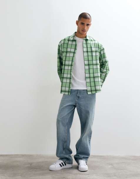 ASOS DESIGN oversize koszula w kratę w kolorze zielonym - view 1