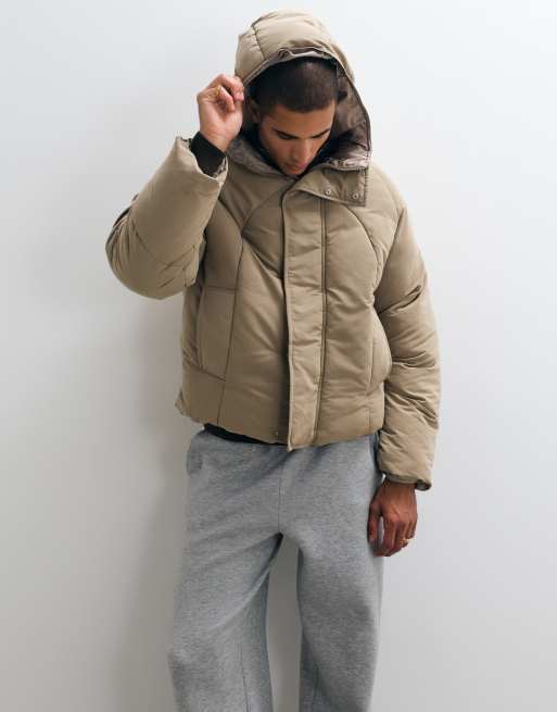 ASOS DESIGN oversize kurtka puchowa w kolorze taupe, 4 z 5