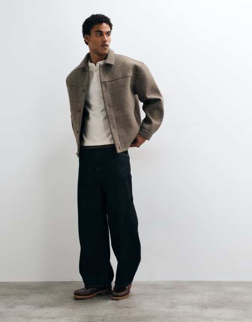 ASOS DESIGN oversize kurtka z teksturowanego polaru w brązowym kolorze, 2 z 5