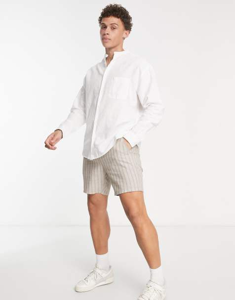 ASOS DESIGN – Oversize-Leinenhemd im 90er-Stil in Weiß - view 1
