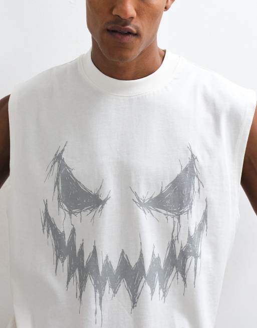 ASOS DESIGN oversize-linne med Halloween-tryck i kräm, 3 av 5