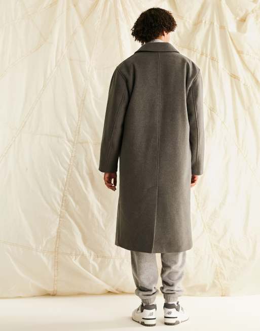 ASOS DESIGN – Oversize-Mantel aus Wollmischung in Grau, 2 von 4