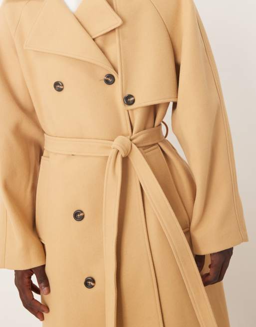 ASOS DESIGN – Oversize-Mantel in kamelbrauner Wolloptik, 5 von 5