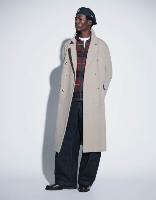 ASOS DESIGN Oversize-Mantel in Taupe in Wolloptik, 2 von 6
