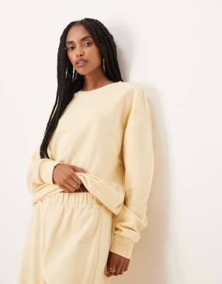 ASOS DESIGN - Oversize-Oberteil in Buttermilchgelb, Kombiteil