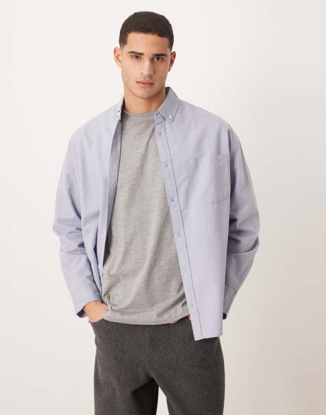 ASOS DESIGN – Oversize-Oxford-Hemd im Stil der 90er in Blau - view 1