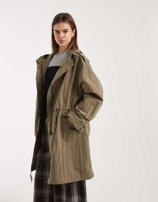 ASOS DESIGN - Oversize-Parka in Khaki-Grün