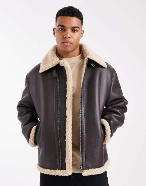 ASOS DESIGN – Oversize-Pilotenjacke in Braun - view 1