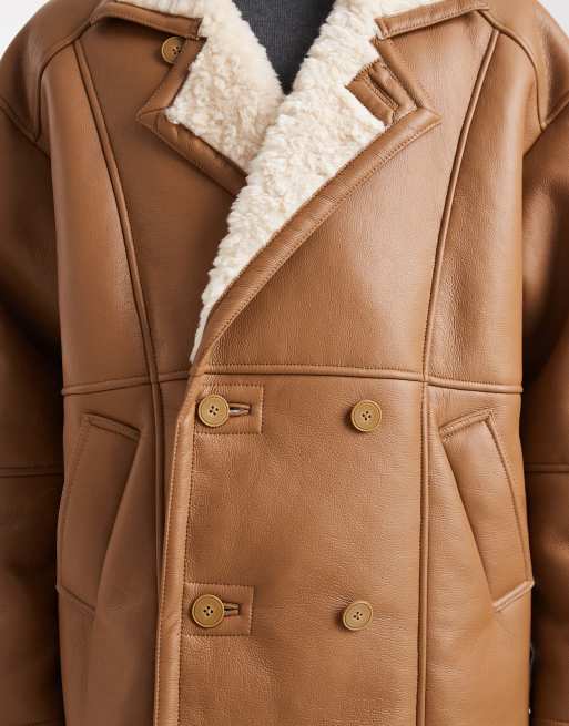 ASOS DESIGN – Oversize-Pilotenjacke in Braun, 3 von 5