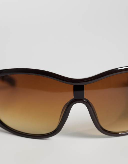 ASOS DESIGN – Oversize-Pilotensonnenbrille in Kristallbraun mit getönten Gläsern in Braun, 2 von 3
