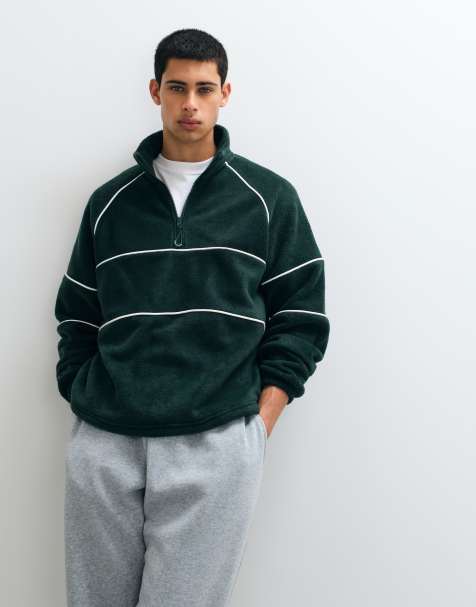 ASOS DESIGN oversize polar z lamówką w kolorze zielonym - view 1