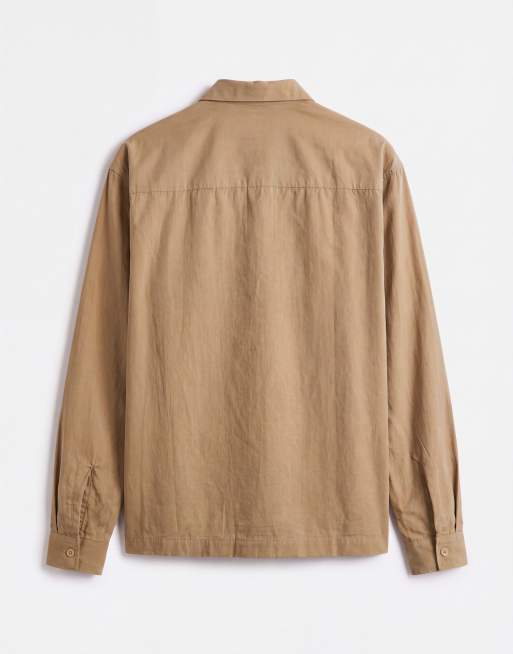 ASOS DESIGN Oversize-Polohemd aus Popeline in Beige, 8 von 10