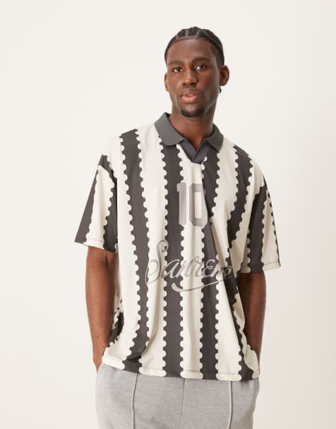 ASOS DESIGN – Oversize-Polohemd mit All-over-Print und Sports-Grafik - view 1