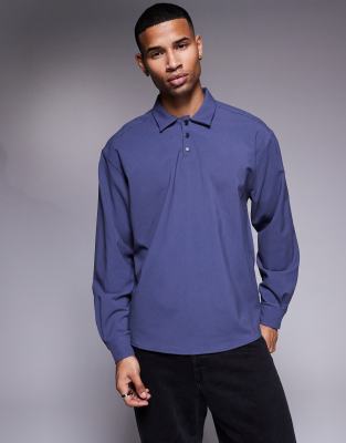 ASOS DESIGN – Oversize-Polohemd zum Überziehen in Grau - view 1