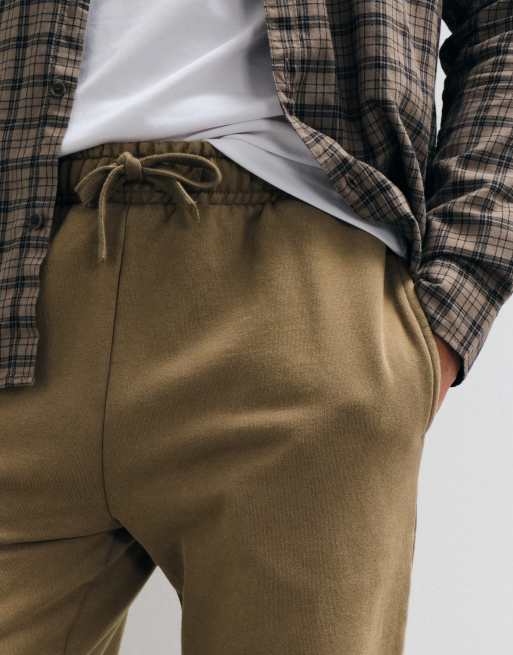 ASOS DESIGN Oversize-Premium-Jogger mit geradem Schnitt und Waschung in Braun, 3 von 5