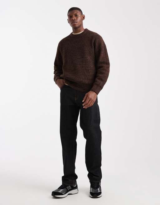 ASOS DESIGN – Oversize-Pullover aus Strukturstrick in meliertem Braun, 2 von 5