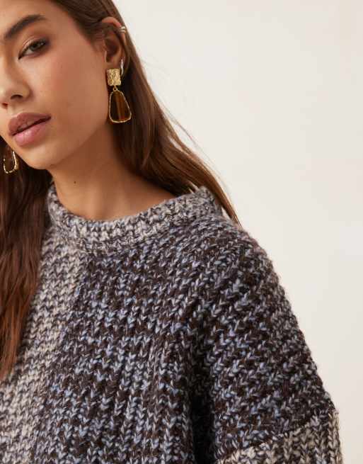 ASOS DESIGN – Oversize-Pullover in Blau mit Patchwork-Design, 4 von 4