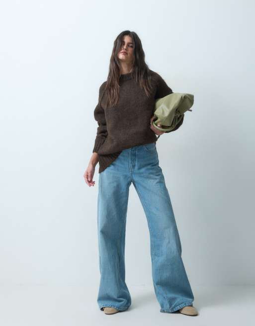 ASOS DESIGN oversize puszysty sweter w kolorze czekoladowym, 2 z 4