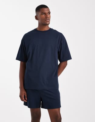 Oversize-Pyjama in Marineblau Marineblau S