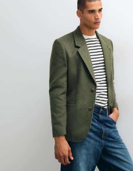 ASOS DESIGN Oversize-Raglan-Sakko in Olivgrün, 3 von 5