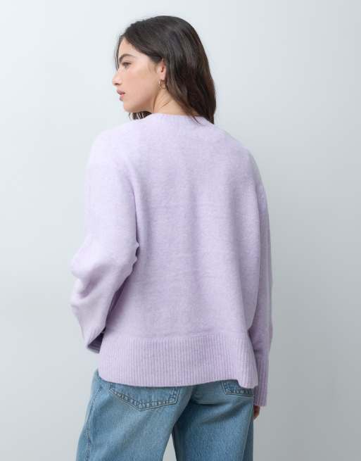 ASOS DESIGN Oversize-Raglanpullover mit Seitenschlitzen in Flieder, 2 von 5