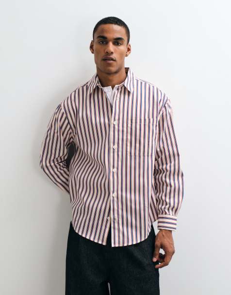 ASOS DESIGN oversize randig skjorta i flerfärgad - view 1