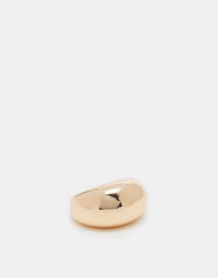 ASOS DESIGN - Oversize-Ring mit Blasen-Design in Goldoptik-Goldfarben