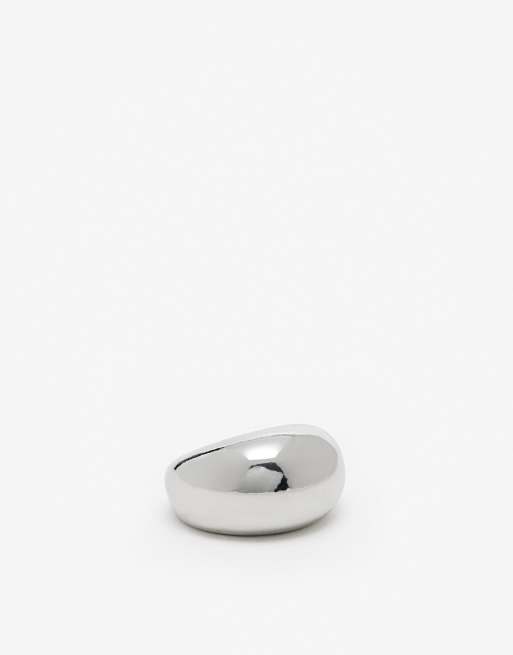 ASOS DESIGN – Oversize-Ring mit Blasen-Design in Silberoptik