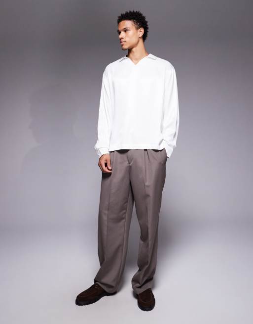ASOS DESIGN – Oversize-Schlupfhemd aus Satin in Weiß, 2 von 5